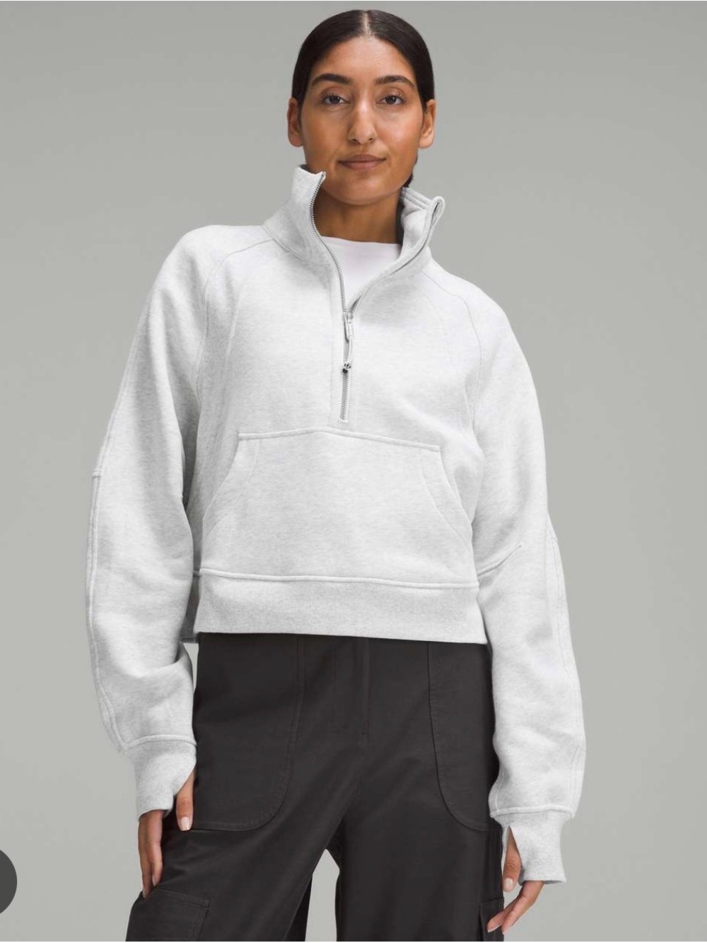 lululemon athletica Scuba Oversized Funnel Neck 1/2 Zip in Heathered Grey